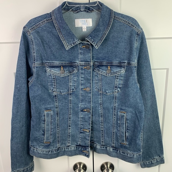 Time and Tru Jackets & Blazers - Time Try Denim Jean Jacket Blue LARGE Classic Capsule Minimal AMERICANA